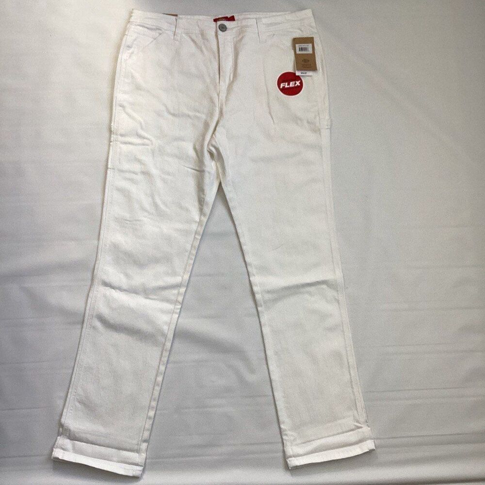 Juniors Dickies Carpenter Pants Straight White Size 15/32 NWT